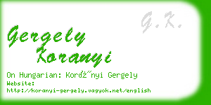 gergely koranyi business card